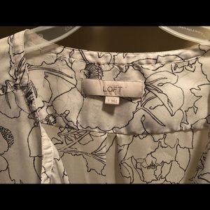 Floral print whit blouse, loft